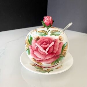 Vintage Rose Jam Jar by Lefton